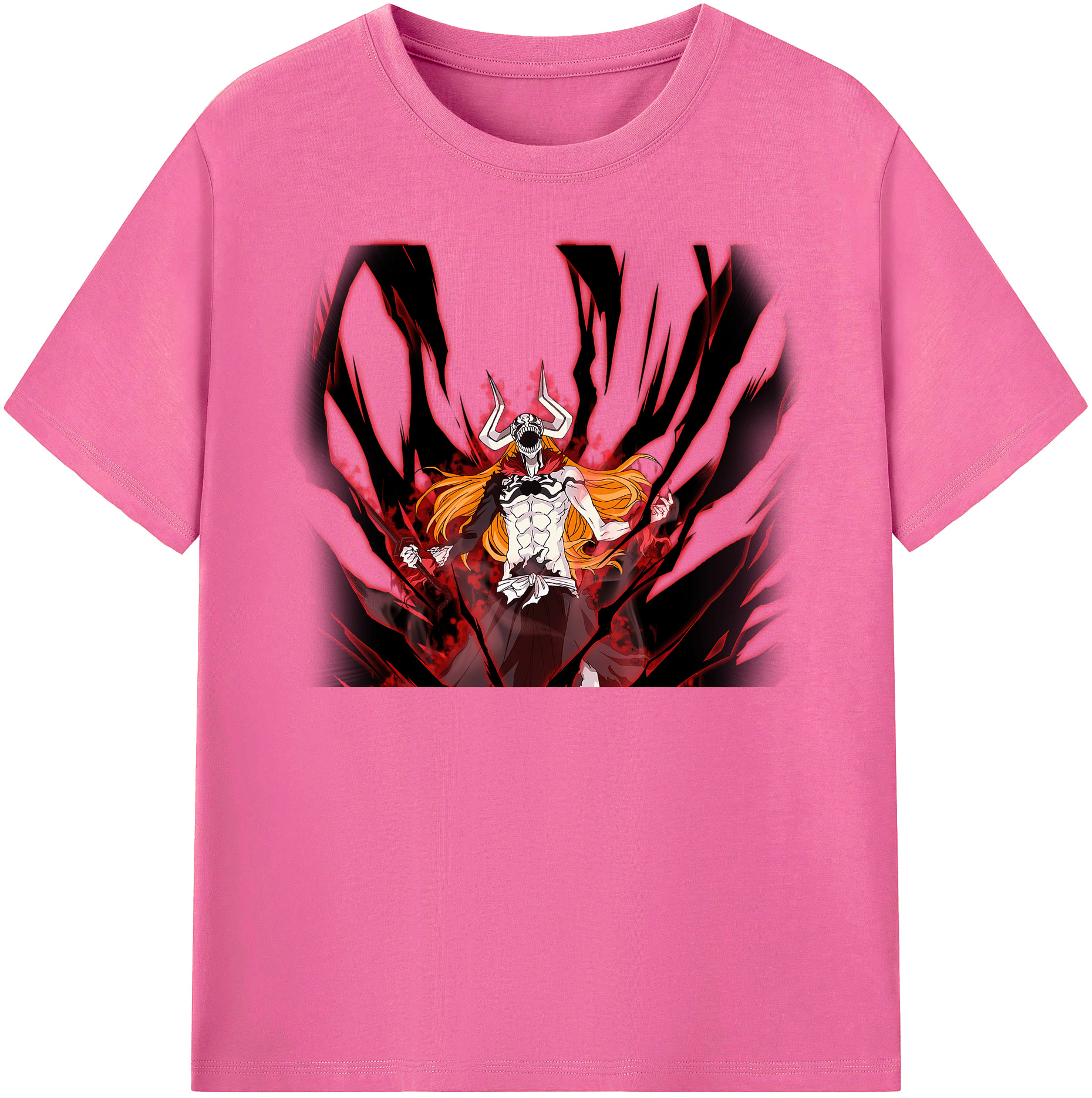 （画像用） ブリーチ 黒崎一護（くろさき いちご）BLEACH Kurosaki Ichigo レディースカジュアルプリントTシャツ（綿100％）